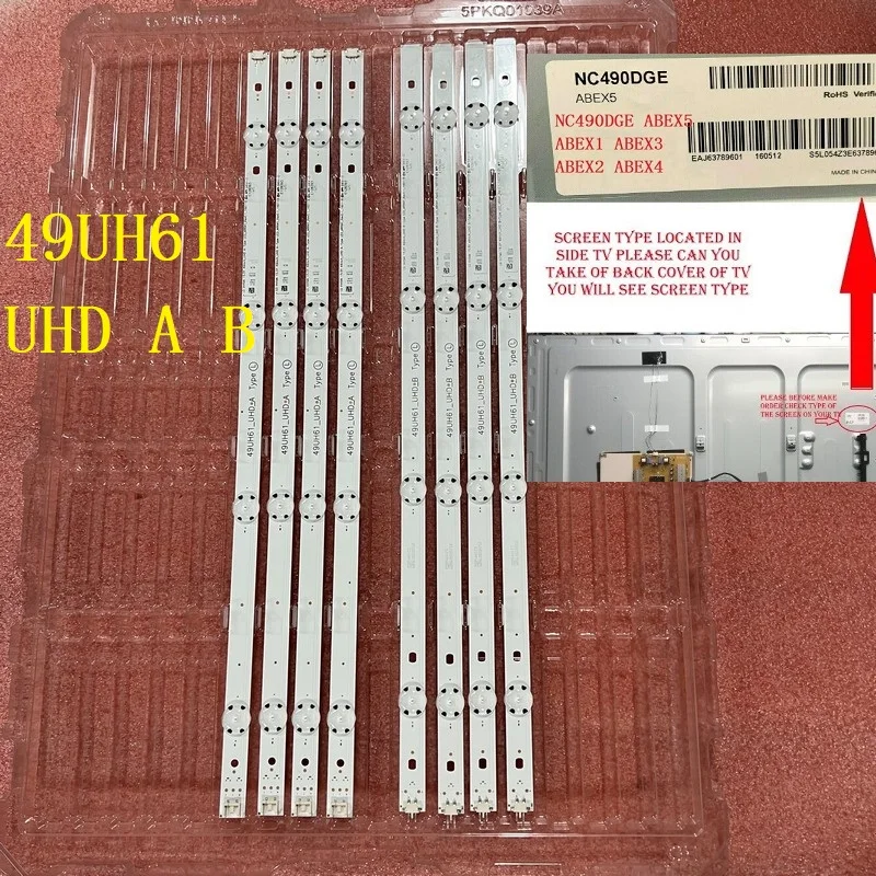 Rétro Éclairage LED pour LG 49UH6030 49UH603T 49UH603V 49UH6090 ...