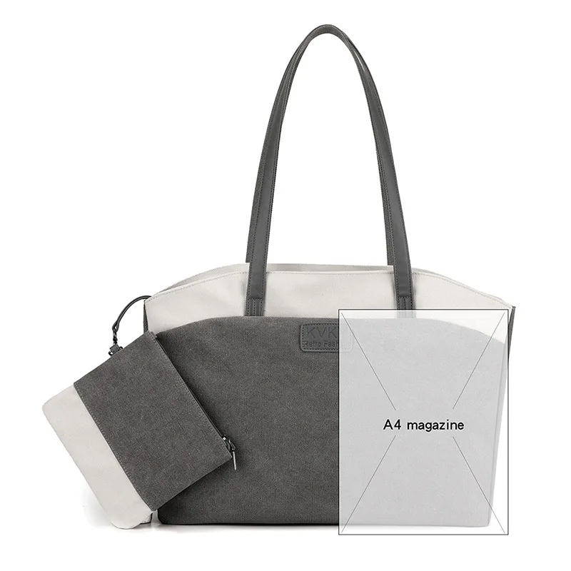 2023 New Shoulder Bag Trend Canvas Bag for Women All-match Simple Korean-style Mixed Colors Large Capacity Unique Design Handbag