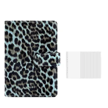 Mini raccoglitore per risparmio di denaro A6 in similpelle, buste per contanti, mini raccoglitore per budget, stampa marmorizzata/leopardo, resistente agli strappi