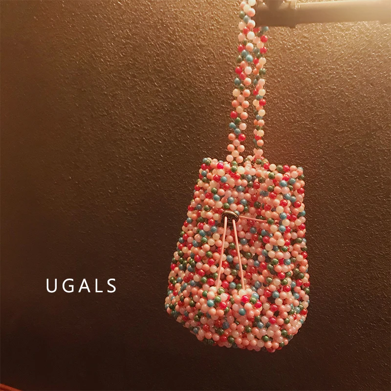 Customized Beaded Bag Women's Fashion Retro Colorful Design Handbag Celebrity Hand-woven Banquet Party Bags сумка из бусин 2023