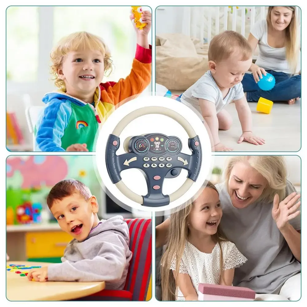 Infant Simulation Shining Steering Wheel Toys Education Lights Sound Copilots Stroller Steering Wheel Children's Vocal Toys Game 3