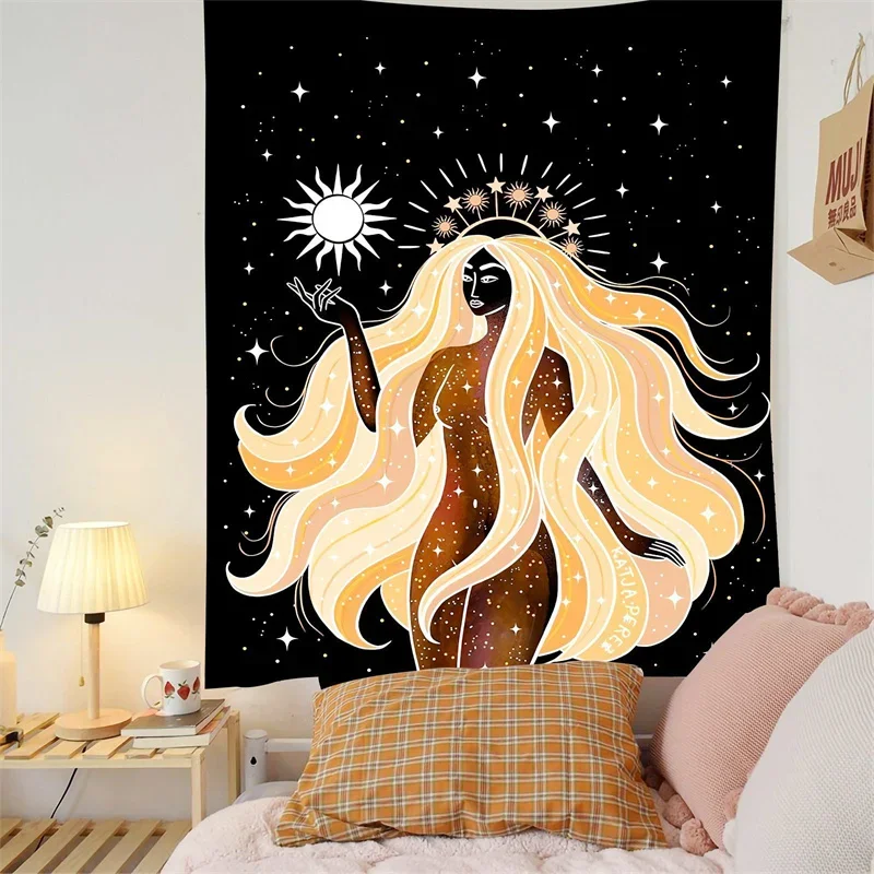 Moon Phase Girl Tapestry
