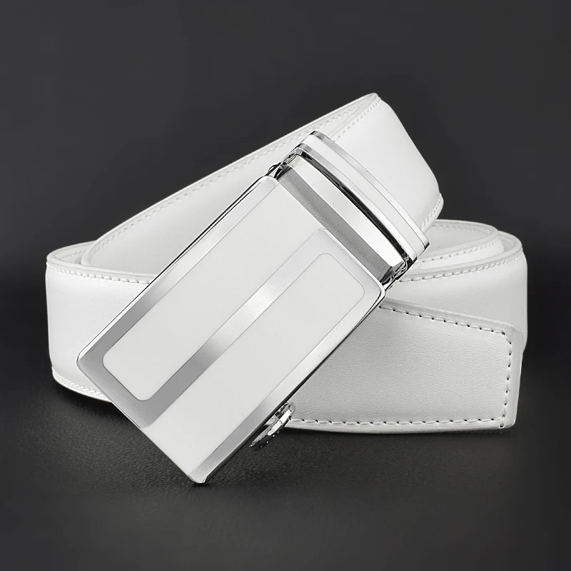 

Letter S White Leather Designers Belt High Quality Men Luxury Famous Young Men Cowskin Brand Jeans Casual Fashion Ceinture Homme