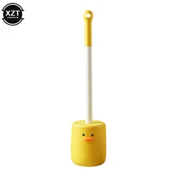 Silicone Wall - Mounted Quick - Draining Toilet Brush Set with Holder (Yellow)