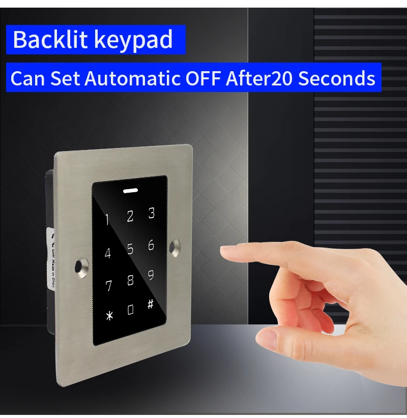 Embedded Metal Access Control System Kits Waterproof 125KHz RFID Reader 1000 Use