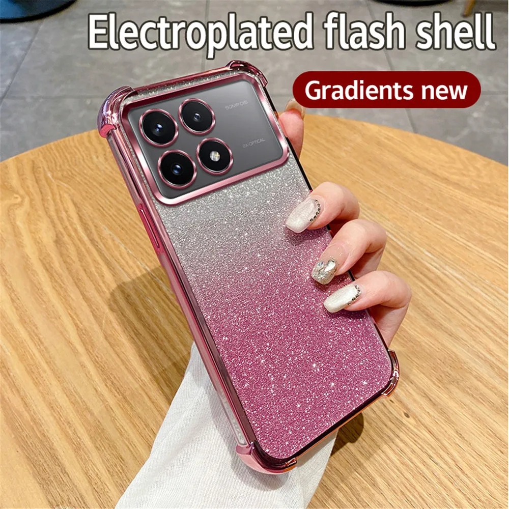 Shockproof Clear Glitter Phone Case - Soft Silicone Cover