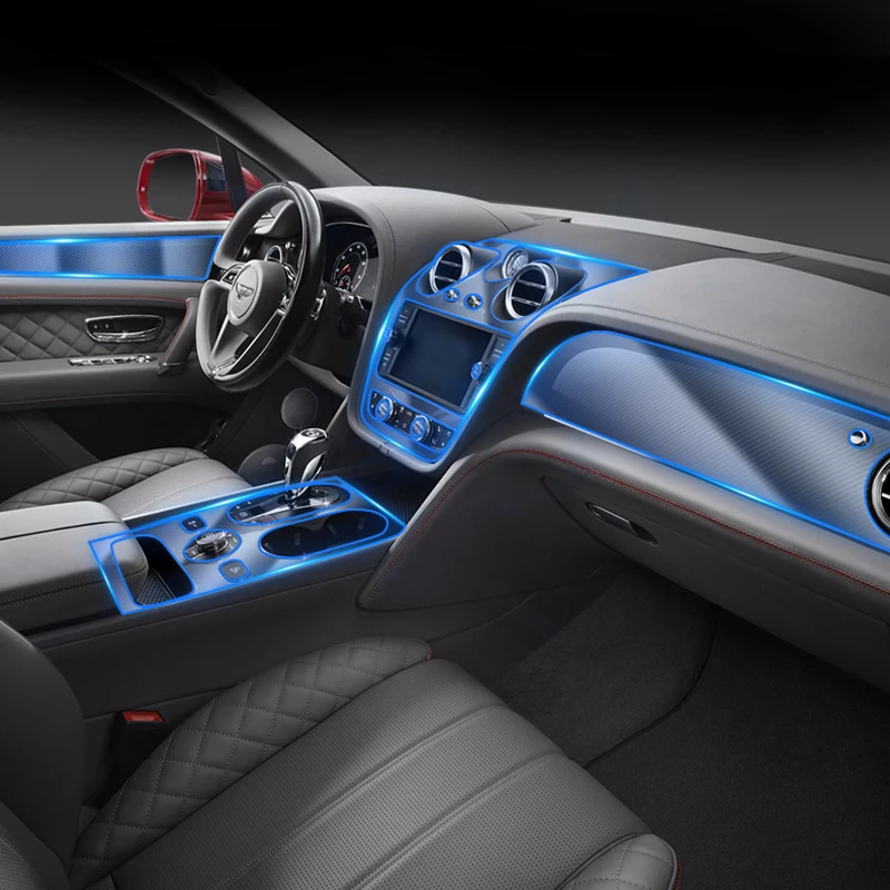 

Tpu Transparent Film for Bentley Bentayga Flying Spur Car Interior Sticker Center Console Gear Touch Screen Dashboard Door Panel