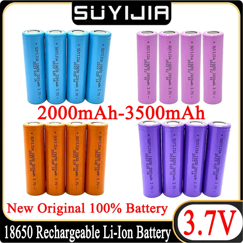 

50pcs New 2000mAh-3500mAh Original 18650 Battery Lithium-ion Rechargeable Battery Suitable for Laptop Battery Electrical Tools