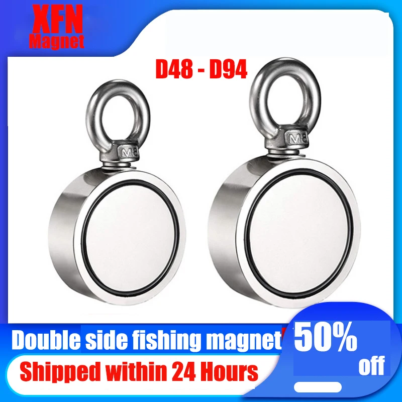Double Side Fishing Magnet NdFeB D60 3 Strong Neodymium Search Magnet Fishing Powerful Rare Earth magnet
