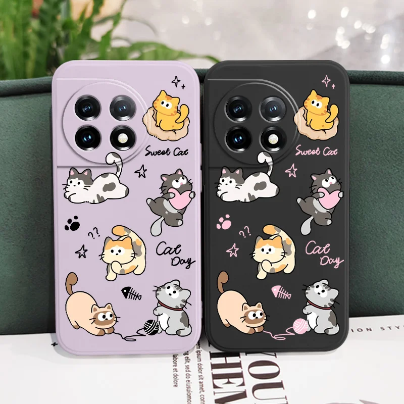Cat String Ball Liquid Silicone Phone Case Cover