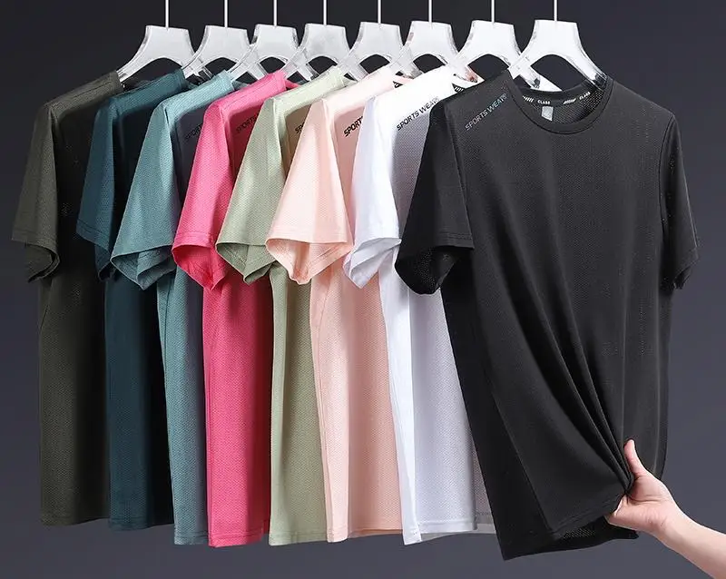 180 كجم 12xl 11xl 10xl 9xl تي شيرت الرجال اضافية كبيرة الحجم سريعة الجافة الجولة الرقبة قصيرة الأكمام المتضخم بلايز المحملة ملابس فضفاضة كبيرة