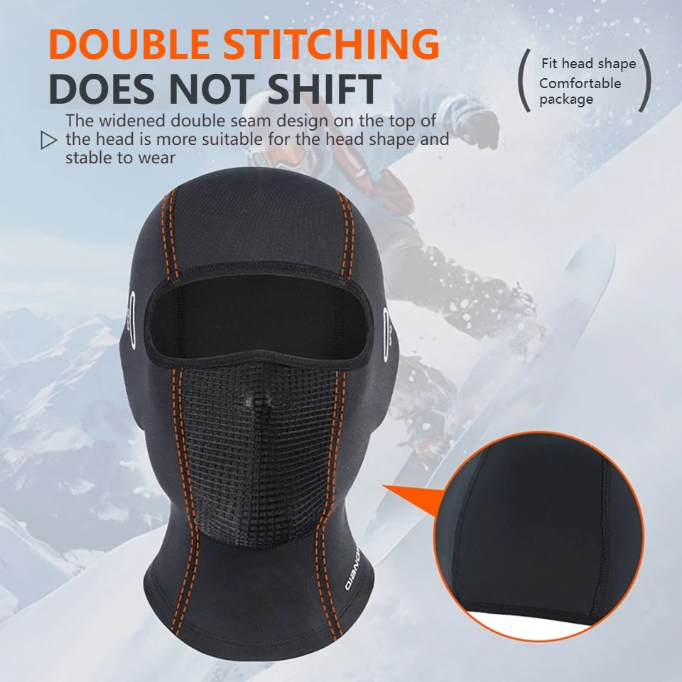 GTUBIKE Winter Thermal Cycling Face Mask Balaclava Head Cover Windproof Motorcycle Helmet Liner Thermal Warm Sports Headwear