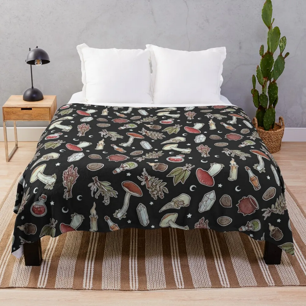 

Witchy Pattern Dark Throw Blanket Blankets For Baby Hairy Blanket