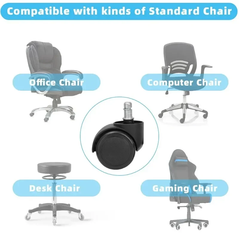 Office Chair Wheels 5/1PCS Soft Mute For Work Chair