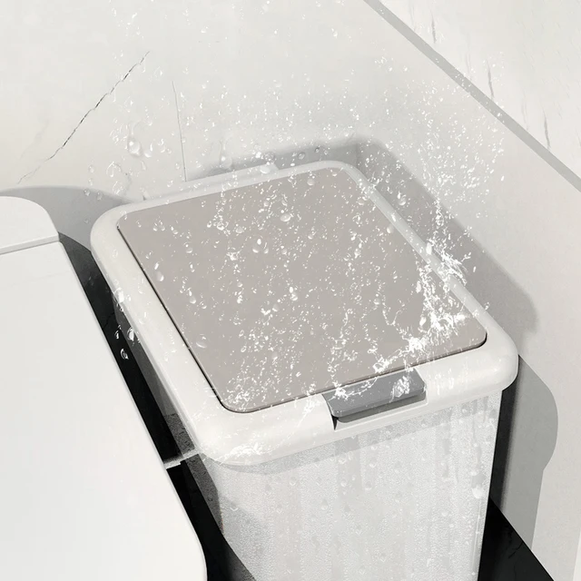 8L/10L/15L/20L,Plastic Foot Pedal Double Opening Trash Can for Use in Bathroom, Kitchen, Living Room, Dorm, Office Trash Bin， 5