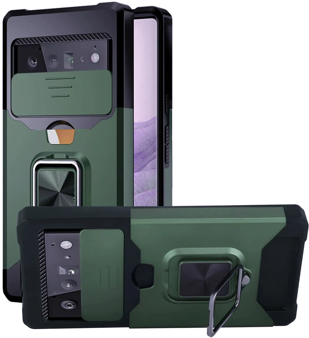 Enhanced Protective Cover with Card Slots and Hard Slider Window for Camera - Google Pixel 6 Series