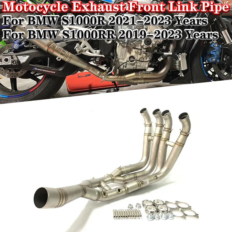 

Slip On For BMW S1000R S1000RR 2019 2020 2021 2022 2023 Motocycle Exhaust Front Link Pipe Modify Escape Motocross Muffler Tube