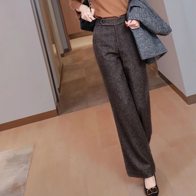 Women's Tweed Wide-Leg Pants