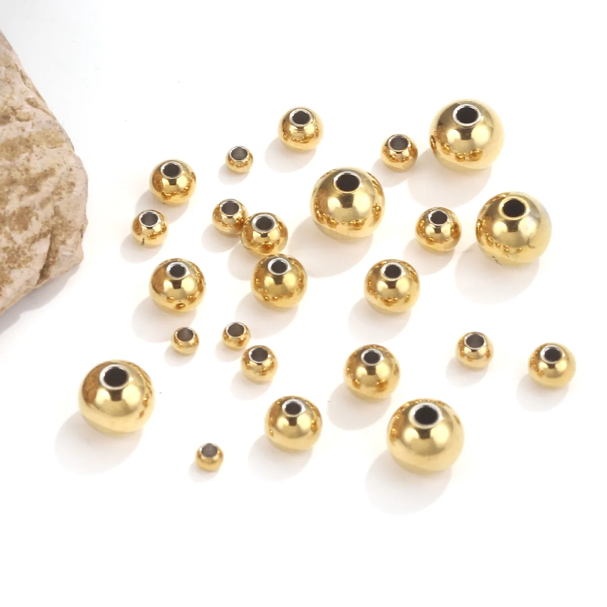 Stainless Steel Gold Color Spacer Beads Loose Bead Wholesale 1