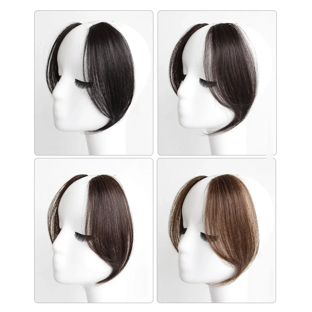 Hair Extensions Hair Bangs 2Pcs Seamless Natural Invisible Air Side Bangs Wig Piece