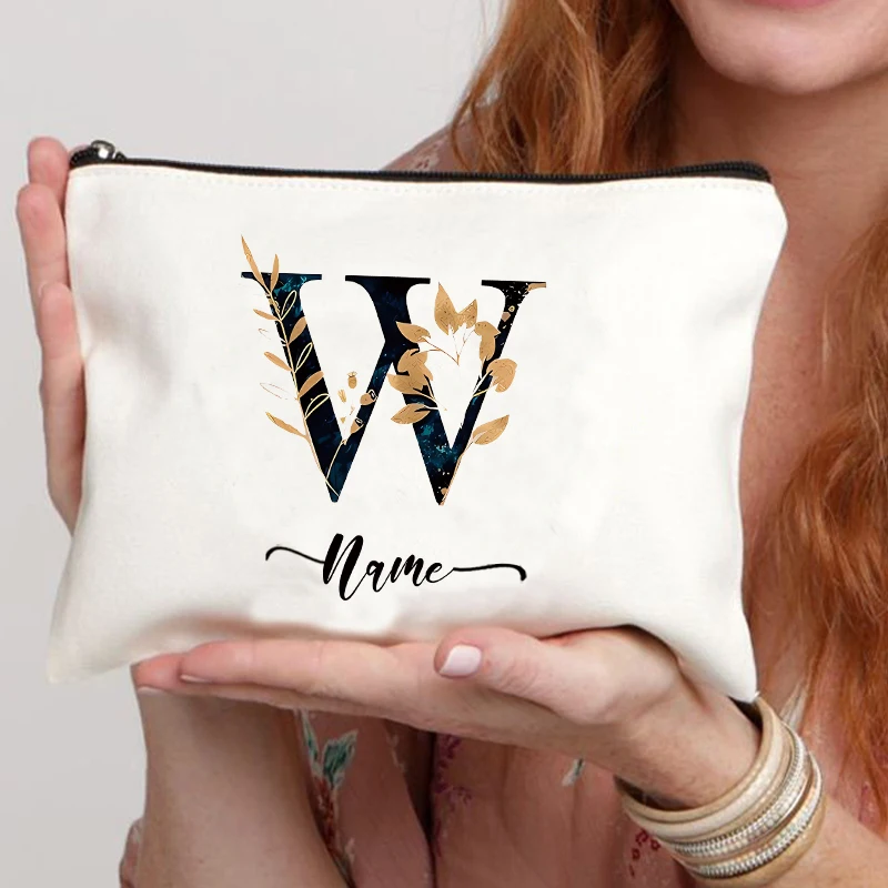 Custom Name Minimalist Makeup Bag - Personalized Gift