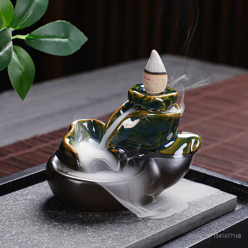 

Backflow Incense Furnace Ceramic Kiln Transformation Aromatherapy Furnace Tower, Creative High Mountain Flowing Water Decoration