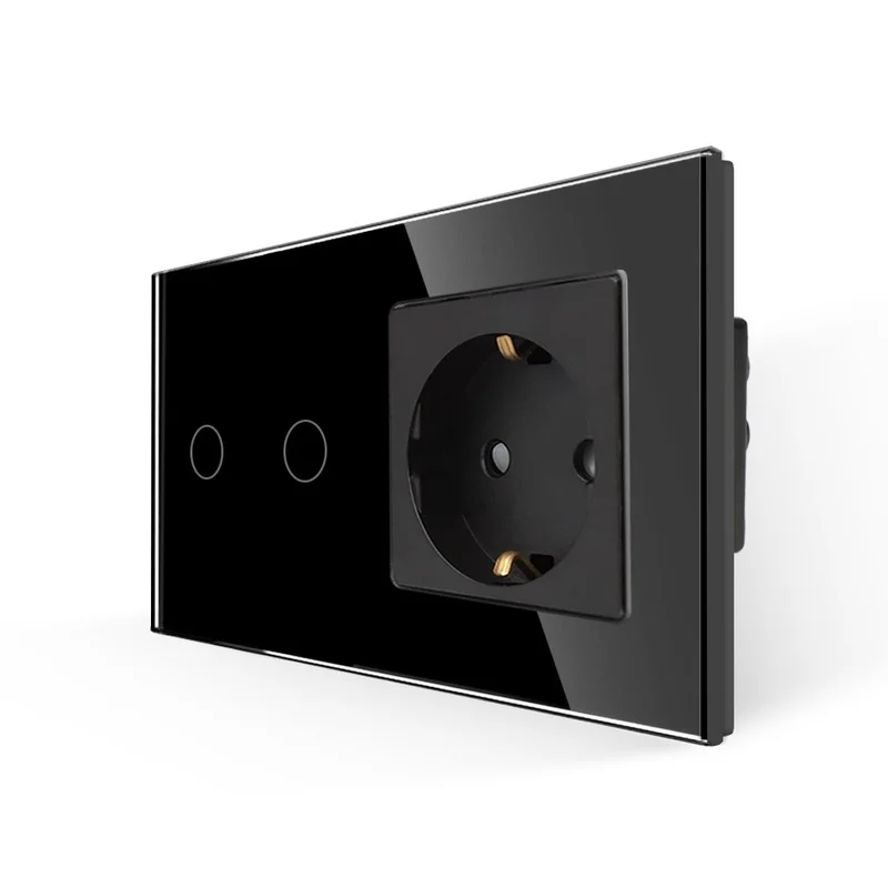 Bingoelec Zigbee 터치 스위치 1/2/3 Gang 센서 스위치 EU 표준 일반 소켓 (크리스탈 유리 패널 포함) 홈 개선