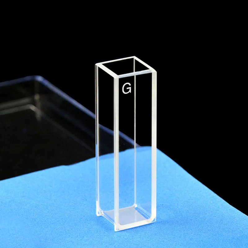 Glass Fluorescent Cuvette 10mm High Transmittance 2pcs Special For Scientific Research