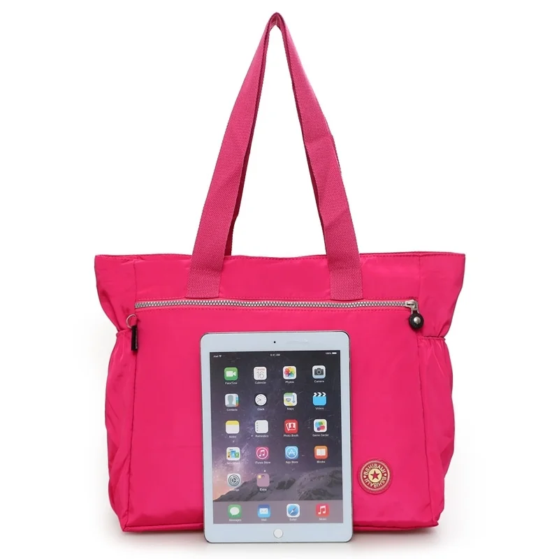 Borsa a tracolla a mano di grande capacità Borsa a tracolla in nylon impermeabile leggera per la scuola di lavoro - immagine 6