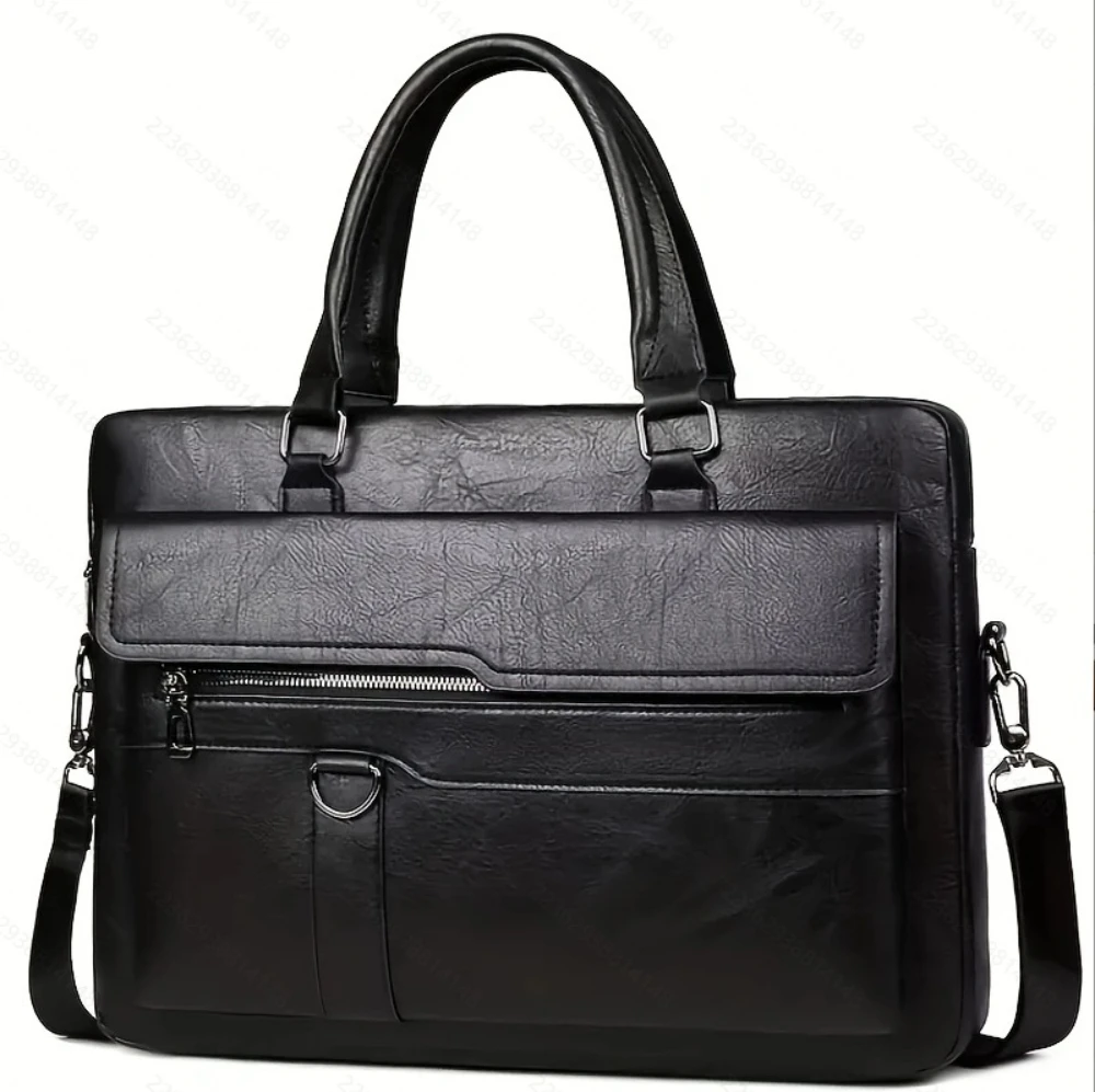 Men's crossbody bag, handbag, business horizontal style, computer bag, large-capacity briefcase, multi-functional luggage - 5