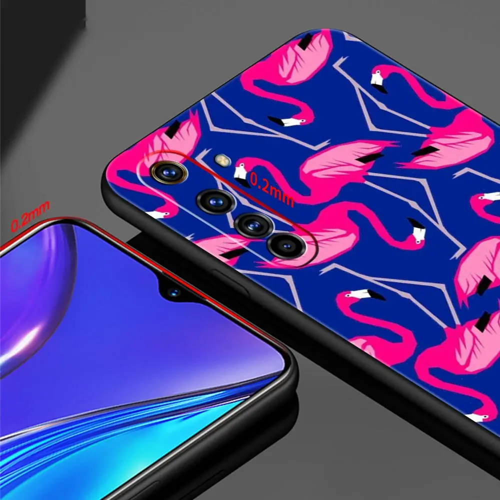 Pink Red Flamingo Soft Silicone Phone Case - Stylish Black Cover
