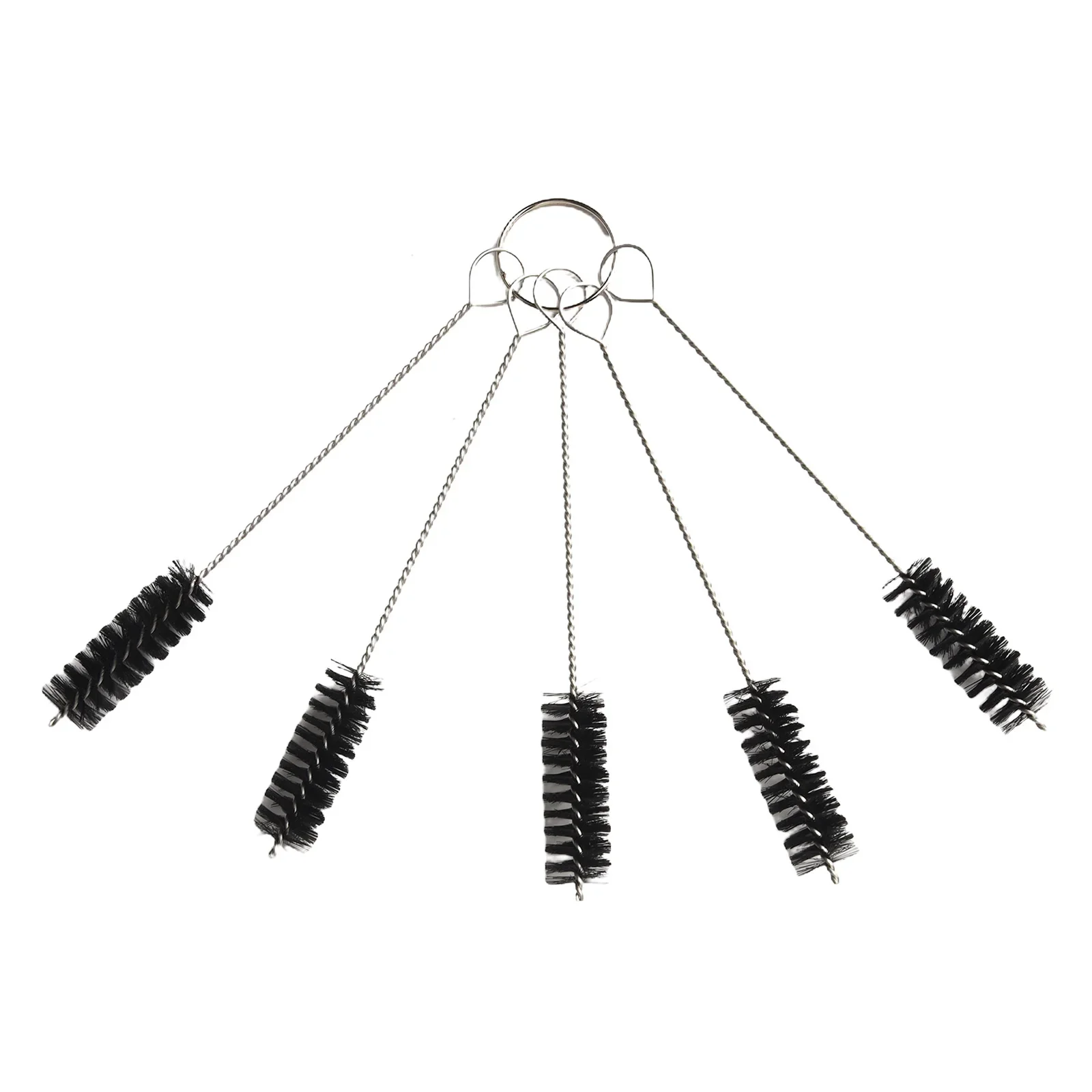 5pc Wire Tube Brush Set 2-8mm Brush Head Round Pipe Tube Cylinder Bores Cleaning Wire Brushes For Pipes Tubes Cylinders Cleaning