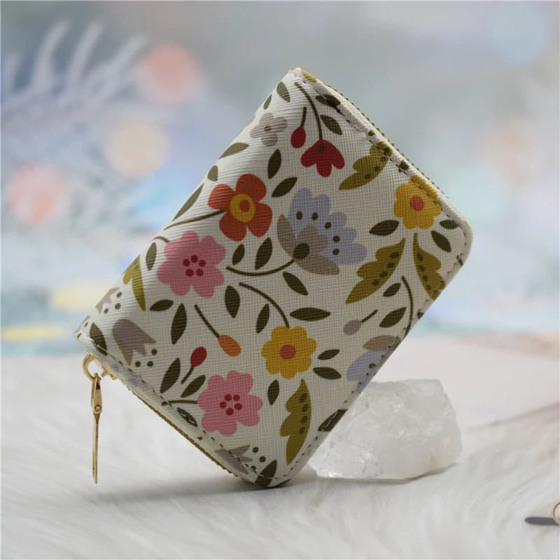 Women Card Holder Wallet PU Leather Female Card Case 9/18 Bits+2 Big Position Zipper Credit Wallet Cute Characters Bag