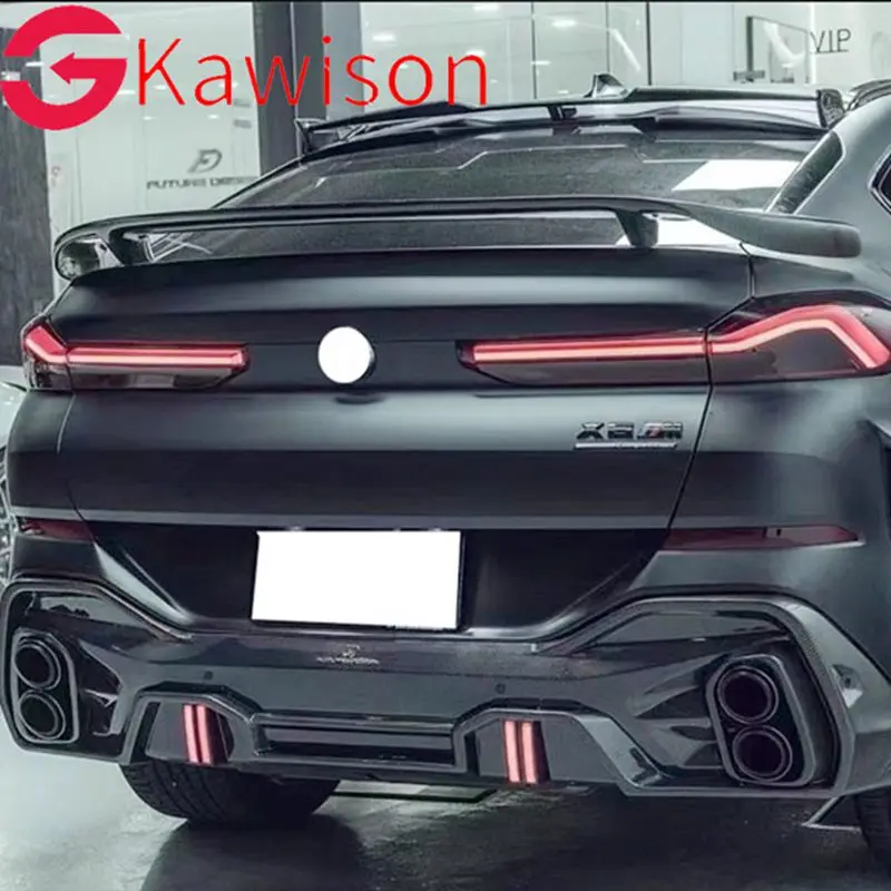 BMW X6 X6M G06 F96 2020 21 22 23 용 탄소 섬유 자동차 후면 지붕 창 트렁크 뚜껑 스포일러 윙 블랙 외부 튜닝 액세서리
