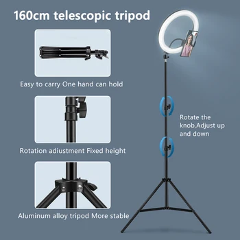 10inch Selfie Ring Light with Optional Tripod, Photography Fill Light Led Ring Lamp Ringlight for Video Recording Live Broadcast - Image 6