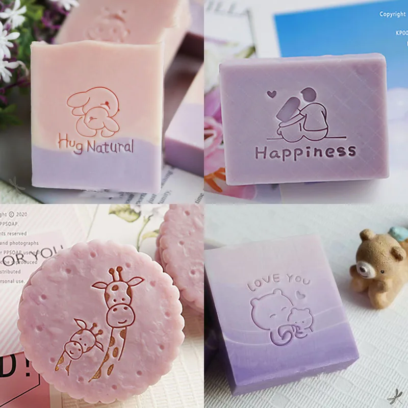 Custom Logo Parent Child Pattern Soap Stamp For Soap Making Chapter DIY