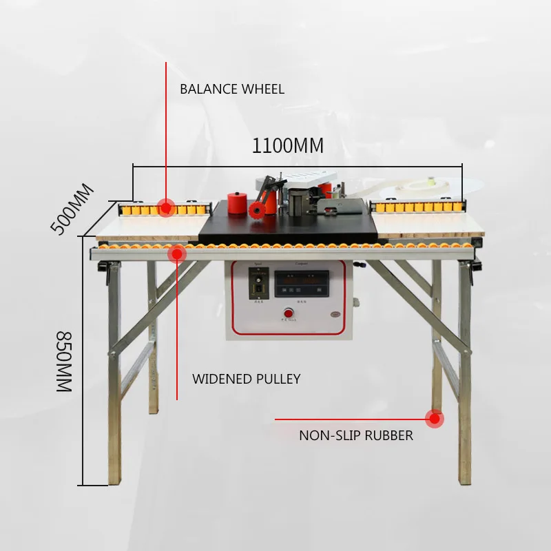 Adjustable Speed Woodworking Edge Banding Machine Manual Edge Bander Double Gluing