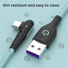 1 Meter Colorful Support Accessories USBC Liquid Silicone Lshaped Data Cable 2.4A L Shaped Fast Charging Cable High Quality