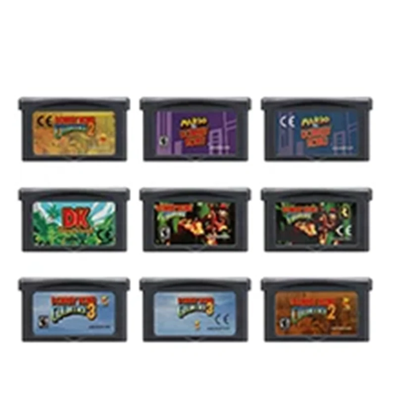 

32-битная игровая консоль, карта GBA, игровой картридж Donkey Kong Series Mar против Donkey Kong Country для GBA/SP/DS