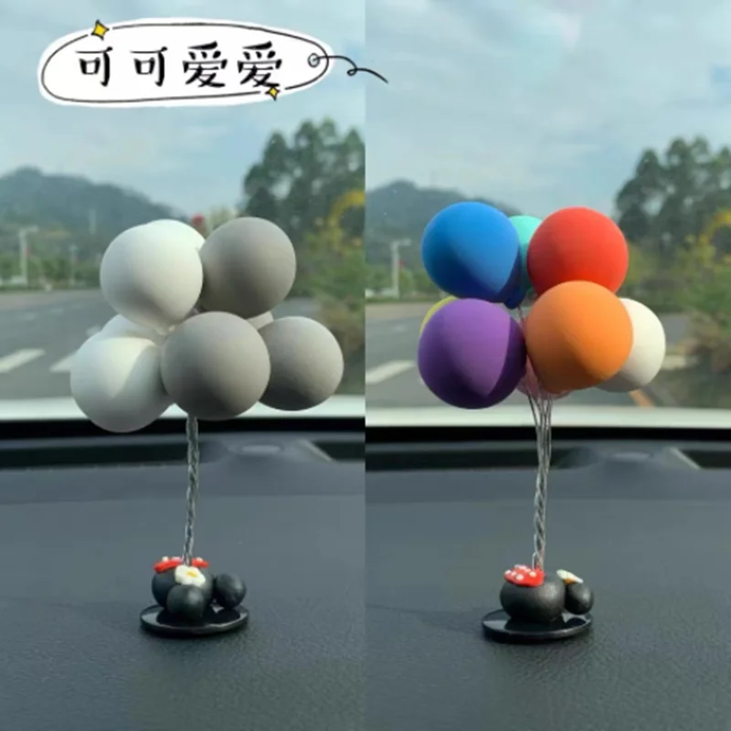 Palloncini colorati decorazioni per auto Cute Mini Cartoon Car ornamenti creativi accessori per auto per ragazze accessori per cruscotto