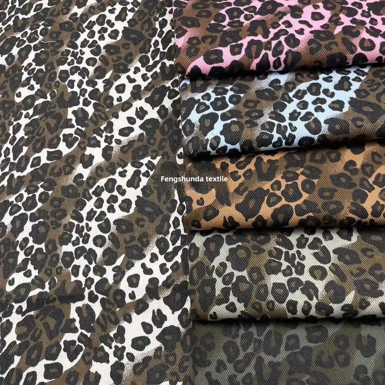 Lion Print Pure Cotton Washed Denim Fabric for Clothes Jackets Pants Bags Home Use Comfortable Breathable Eco Friendly