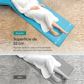 Sdraio da Spiaggia Pieghevole con Funzione Reclinabile e Poggiatesta, Sedia Lounge Pieghevole con Maniglia per Esterni, Chaise Longue per Prendere il Sole