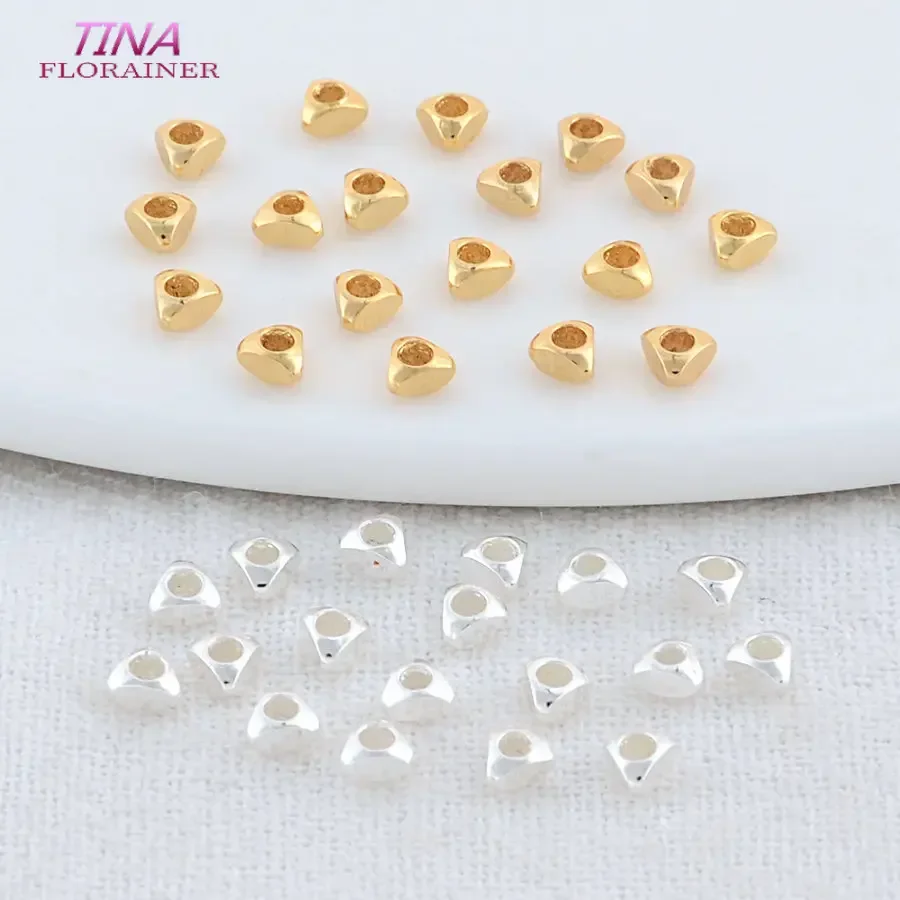 100PCS 1,2*3MM 14K Gold Farbe Überzogene Messing Dreieck Spacer Perlen Flache Armband Perlen Hohe qualität Diy Schmuck Zubehör