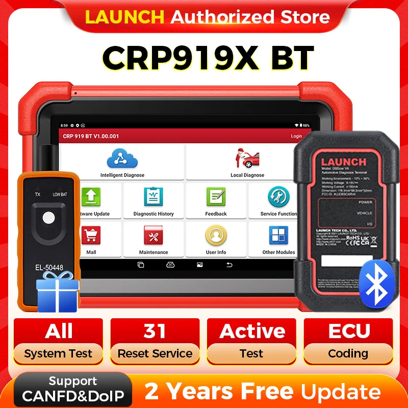 LAUNCH X431 CRP919X BT OBD2 Scanner – Professional Automotive Diagnostic Tool with ECU Coding, CAN FD & DOIP Support 2