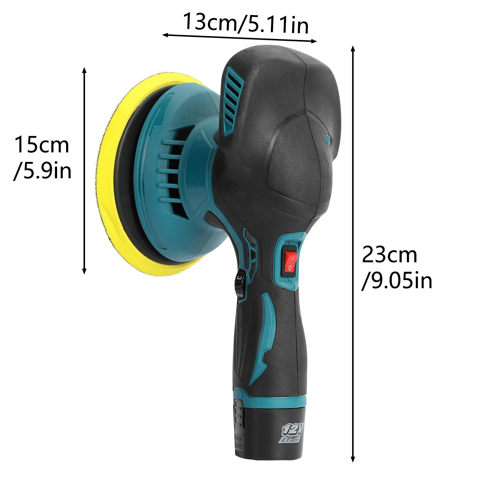 Car Polisher 6 Variable Speed Battery Powered Cordless Powerful Motor Ergonomic Handle Car Polishing Dual Action Buffer Pol