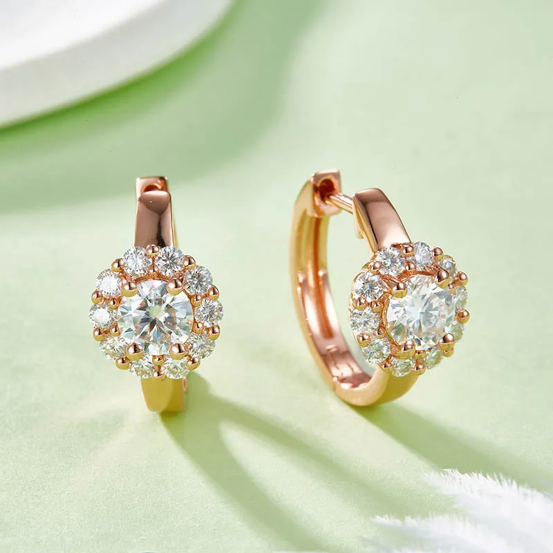 1,6 cttw D Farbe Moissanit Sonnenblume Creolen Frauen 925 Sterling Silber Edlen Schmuck Diamant Blume Ohrringe Huggie Gra – Detail 5