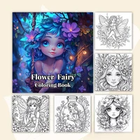 A Bold and Simple Decompression Creative Flower Fairy Coloring Book, Featuring Cartoon Cute Flower Fairy Characters 2