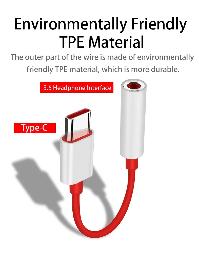 Oneplus Type C To 3.5mm Cable Audio Adapter For Oneplus 12 Open Nord CE 3 10 11 9t 9 Pro 8