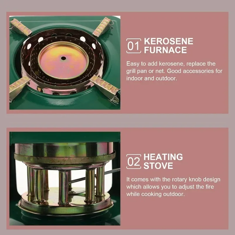 Kerosene Stove Iron Cooking Stove Kerosene Burner Mini Camping Stove Camping Picnic Gear Outdoor Heaters for Cooking Travel BBQ