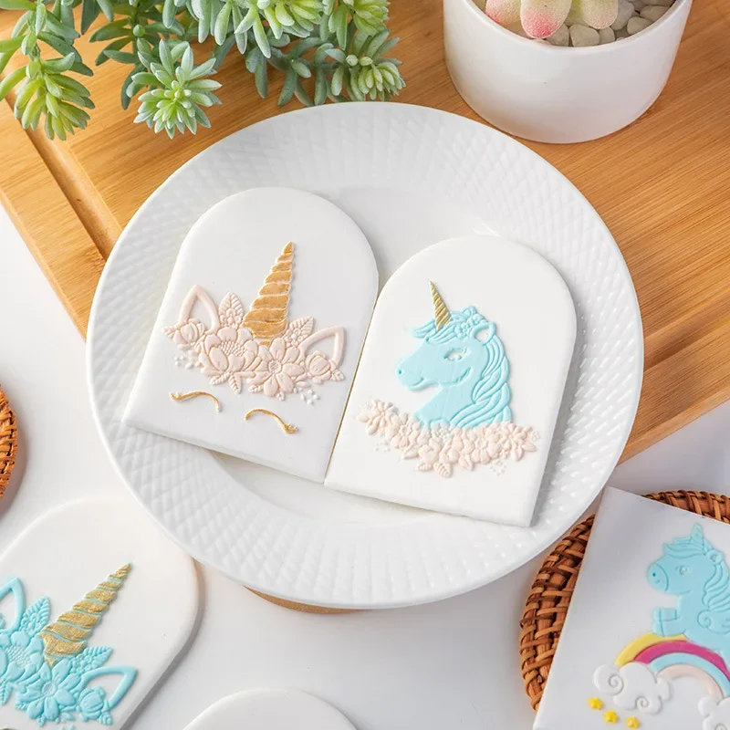 Unicorn Birthday Cookie Plunger Cutters Fondant Cake Mold Biscuit Sugarcraft Cake Decorating Tools Cookie Stamp cookie cutter,baking mold,cookie mould,fondant cutter,baking decorating tools,pastry cutter